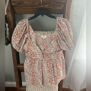 Vibrant colored floral top